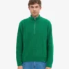 Pull col zippé en laine mérinos - Vert Kelly