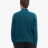 Pull col zippé en laine mérinos - Vert océan