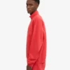 Pull col zippé quart de longueur bio - Rouge mandarine