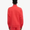Pull col zippé quart de longueur bio - Rouge mandarine