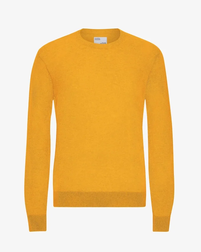 Pull court en laine mérinos claire - Jaune brûlé