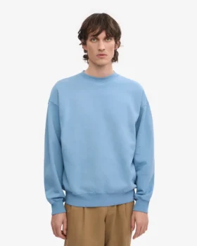 Pull oversize en coton bio – Bleu bord de mer