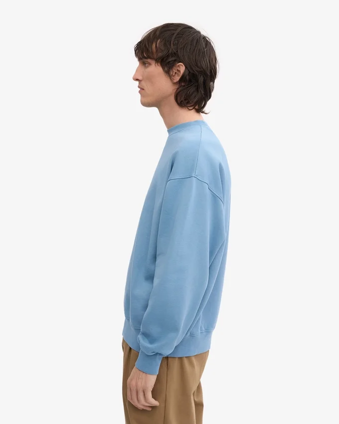 Pull oversize en coton bio - Bleu bord de mer
