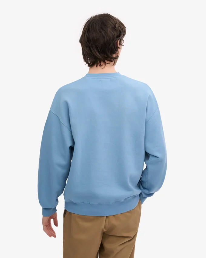 Pull oversize en coton bio - Bleu bord de mer