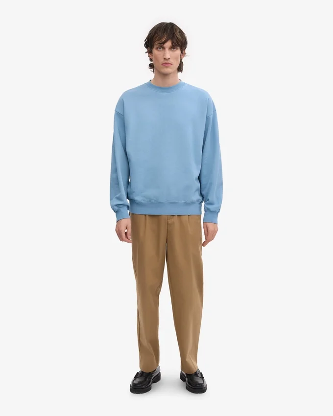Pull oversize en coton bio - Bleu bord de mer