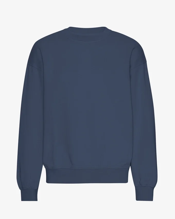 Pull oversize en coton bio - Bleu pétrole