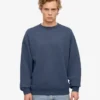 Pull oversize en coton bio - Bleu pétrole