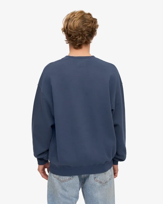 Pull oversize en coton bio - Bleu pétrole