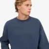 Pull oversize en coton bio - Bleu pétrole