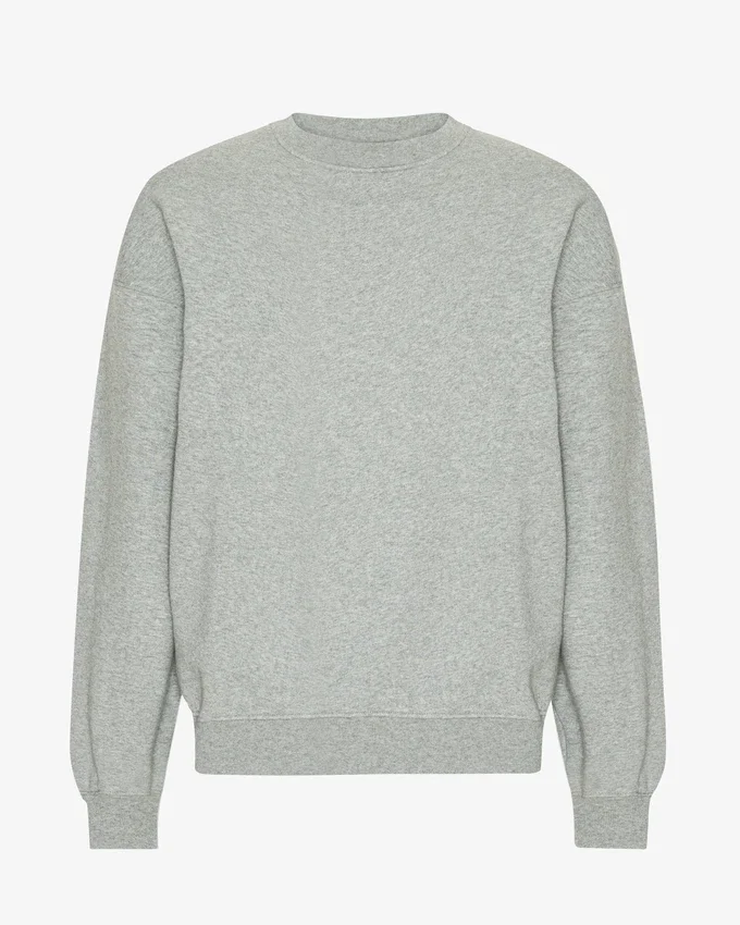 Pull oversize en coton bio - Gris chiné