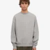 Pull oversize en coton bio - Gris chiné