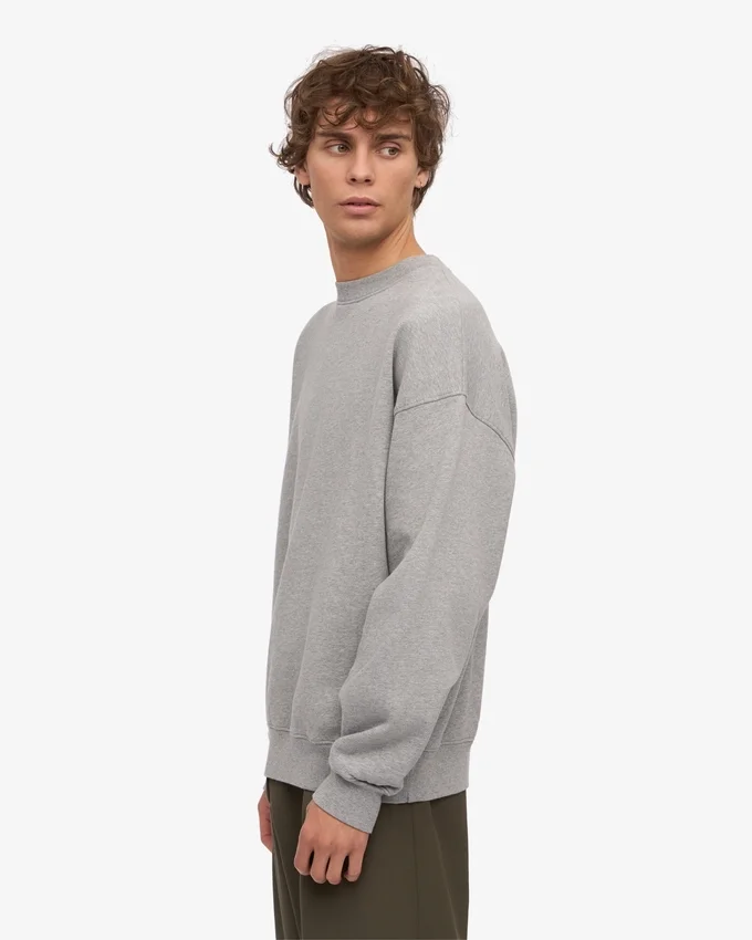 Pull oversize en coton bio - Gris chiné