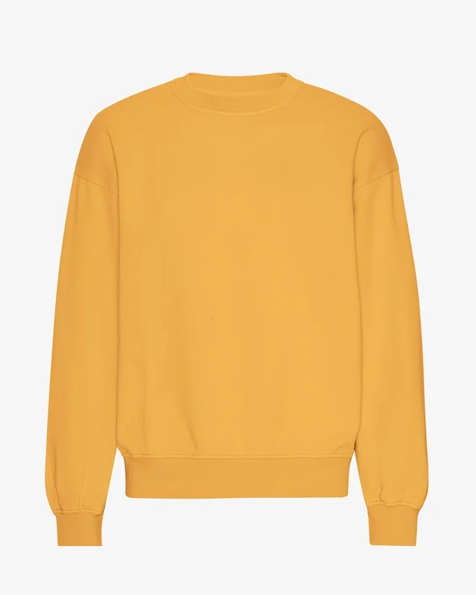 Pull oversize en coton bio - Jaune brûlé