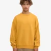 Pull oversize en coton bio - Jaune brûlé