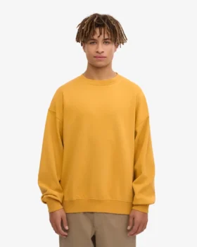 Pull oversize en coton bio – Jaune brûlé