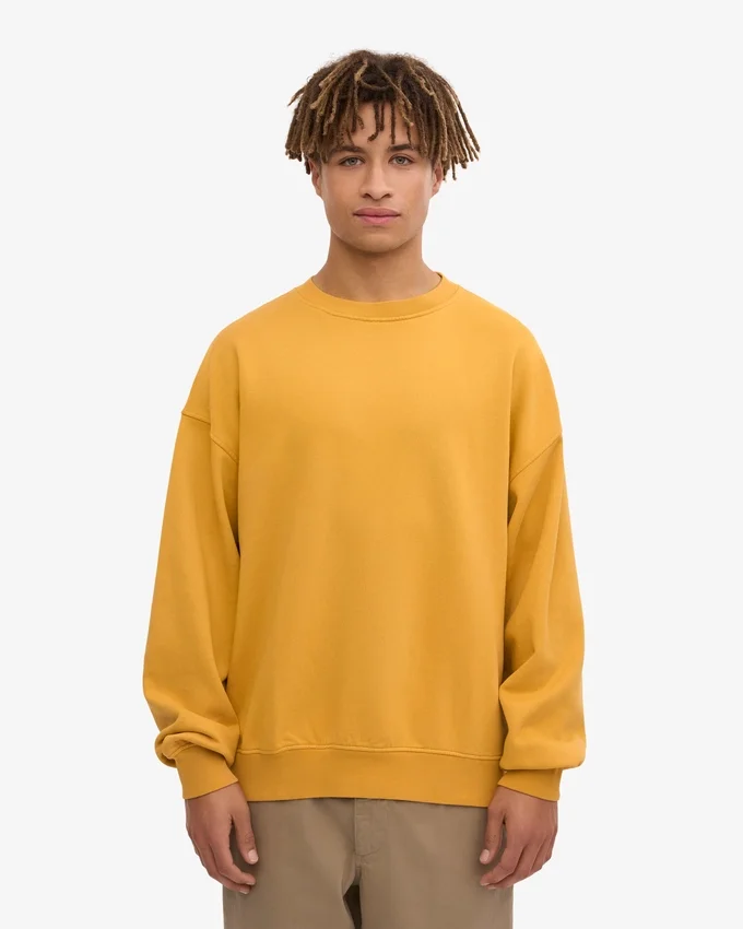 Pull oversize en coton bio - Jaune brûlé