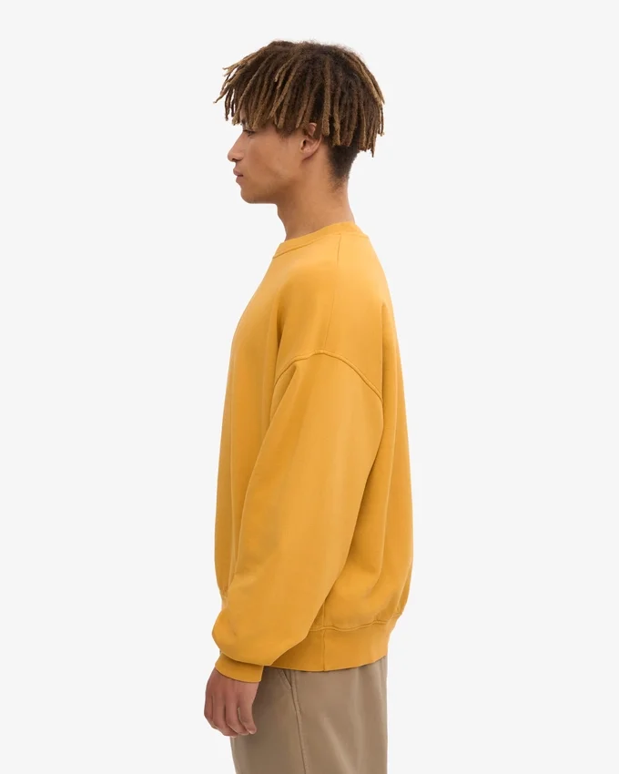 Pull oversize en coton bio - Jaune brûlé