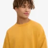 Pull oversize en coton bio - Jaune brûlé