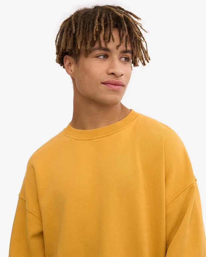 Pull oversize en coton bio - Jaune brûlé