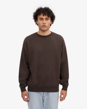 Pull oversize en coton bio – Marron café