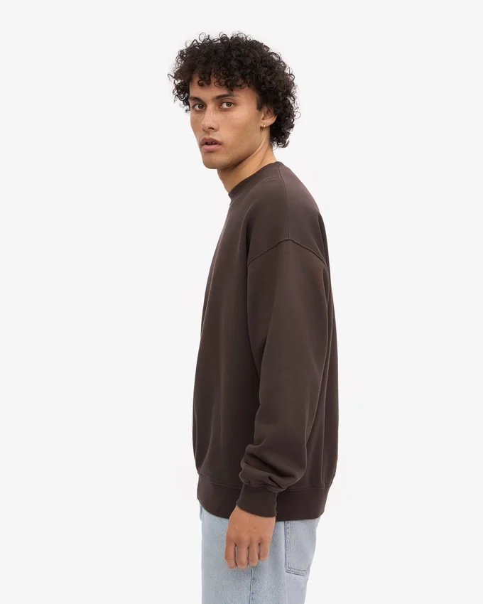 Pull oversize en coton bio - Marron café
