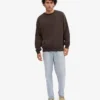 Pull oversize en coton bio - Marron café