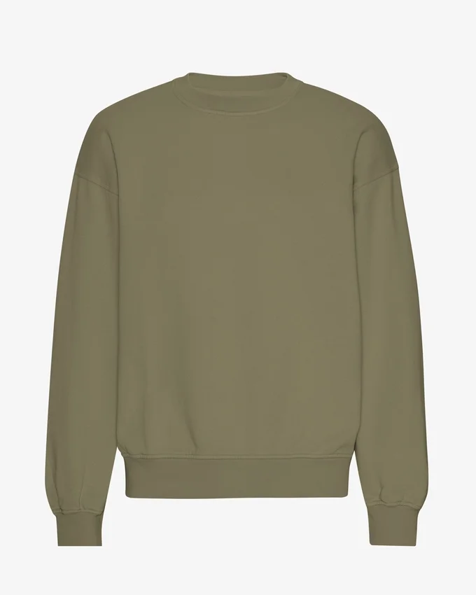 Pull oversize en coton bio - Olive poussiéreux