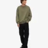 Pull oversize en coton bio - Olive poussiéreux