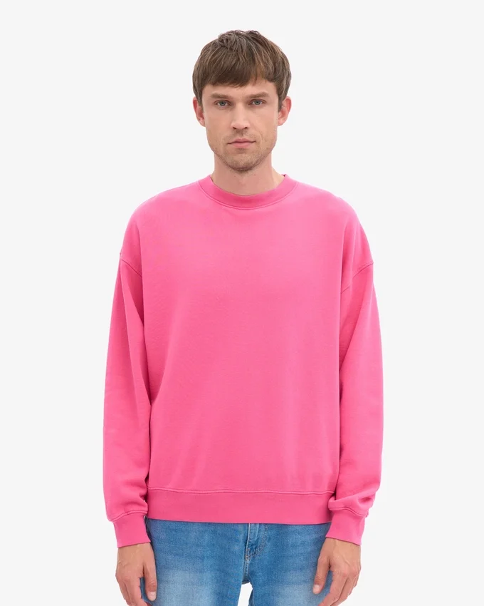 Pull oversize en coton bio - Rose bubble-gum