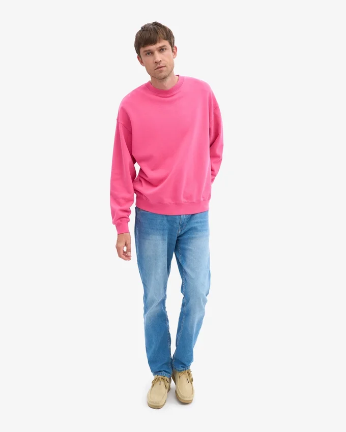 Pull oversize en coton bio - Rose bubble-gum