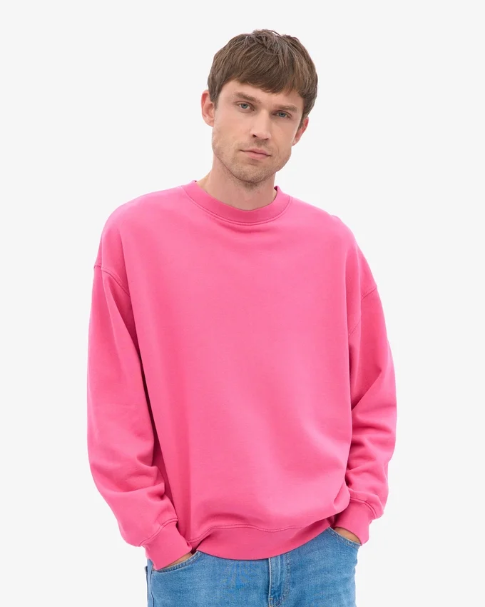 Pull oversize en coton bio - Rose bubble-gum