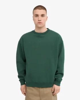 Pull oversize en coton bio – Vert émeraude