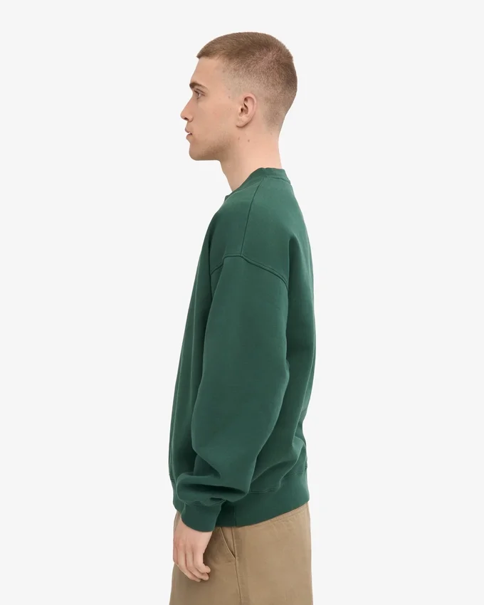 Pull oversize en coton bio - Vert émeraude