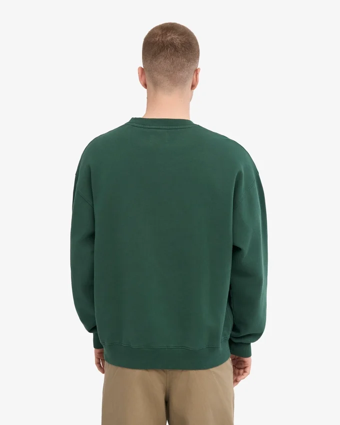 Pull oversize en coton bio - Vert émeraude