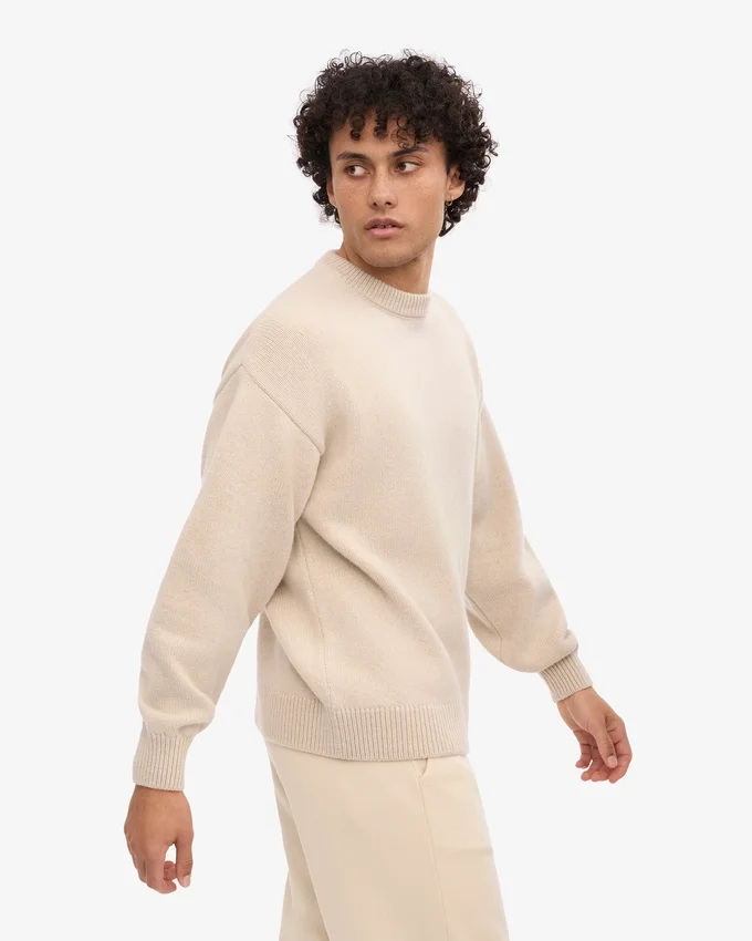 Pull oversize en laine mérinos - Blanc ivoire