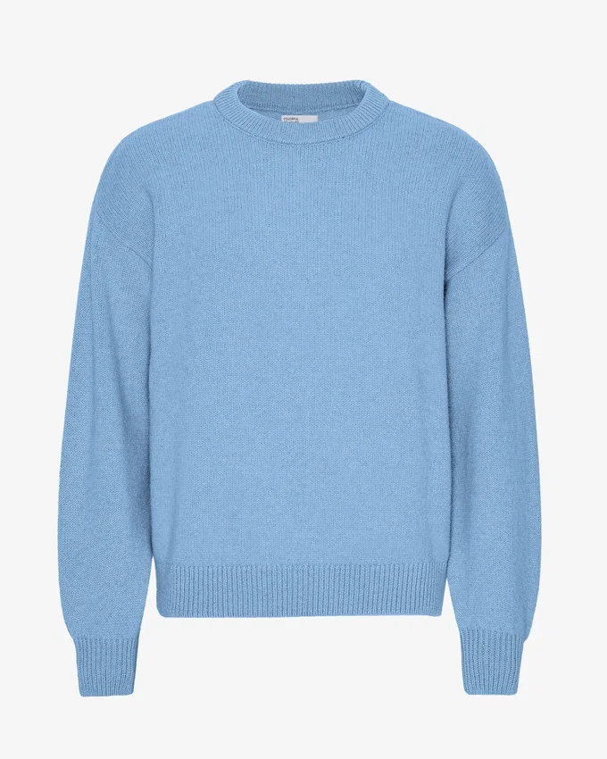Pull oversize en laine mérinos - Bleu bord de mer