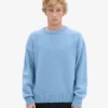 Pull oversize en laine mérinos - Bleu bord de mer