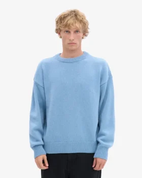 Pull oversize en laine mérinos – Bleu bord de mer