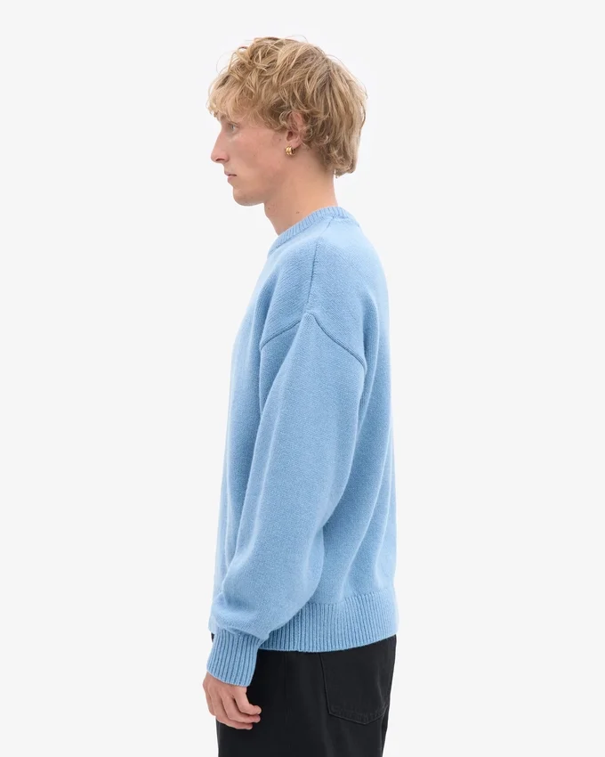 Pull oversize en laine mérinos - Bleu bord de mer