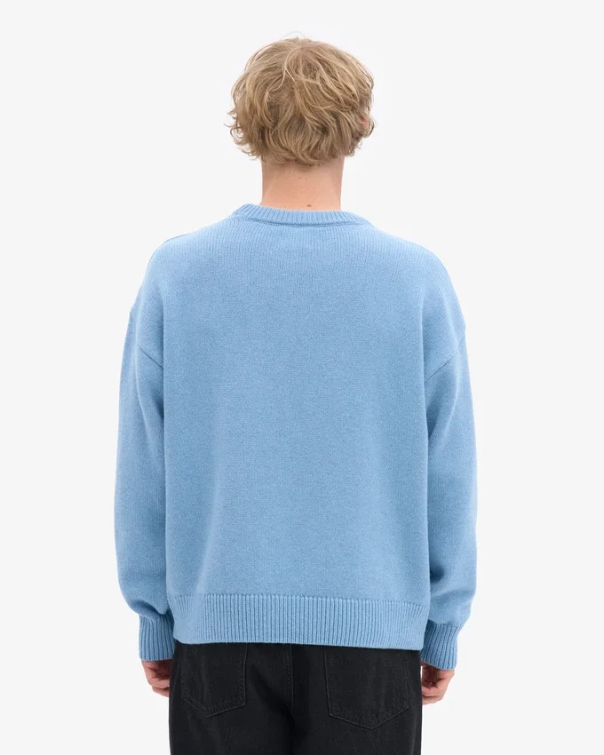 Pull oversize en laine mérinos - Bleu bord de mer