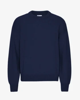 Pull oversize en laine mérinos – Bleu marine