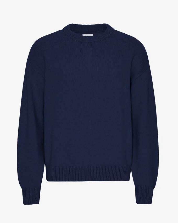 Pull oversize en laine mérinos – Bleu marine