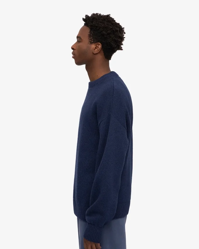 Pull oversize en laine mérinos – Bleu marine