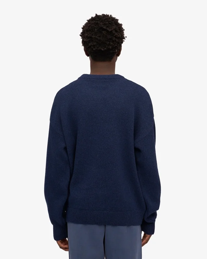 Pull oversize en laine mérinos – Bleu marine