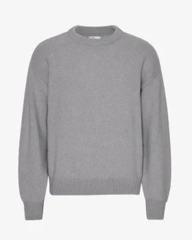Pull oversize en laine mérinos - Gris chiné