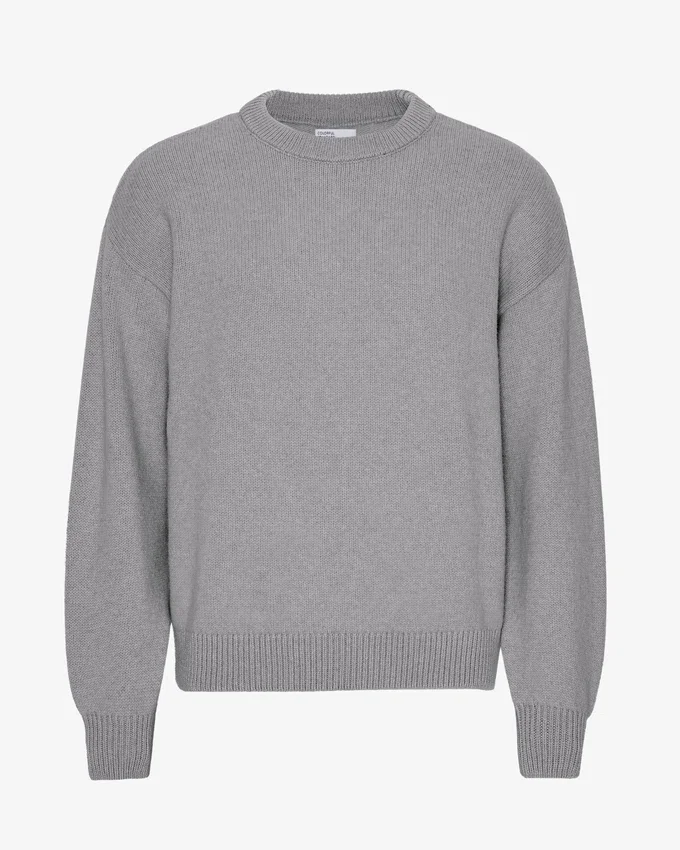 Pull oversize en laine mérinos - Gris chiné