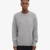 Pull oversize en laine mérinos - Gris chiné
