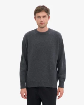 Pull oversize en laine mérinos – Gris lave