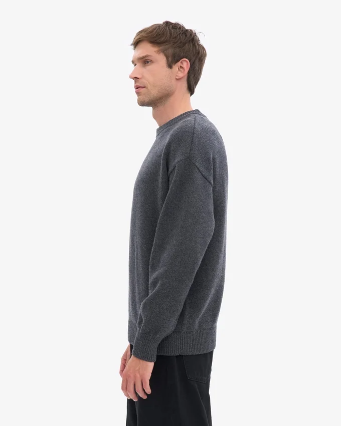 Pull oversize en laine mérinos - Gris lave