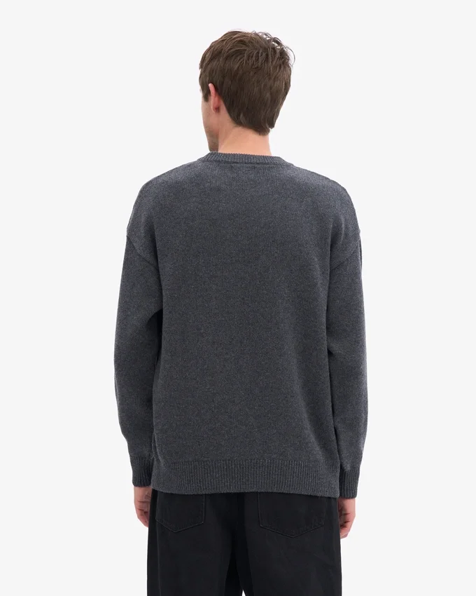 Pull oversize en laine mérinos - Gris lave